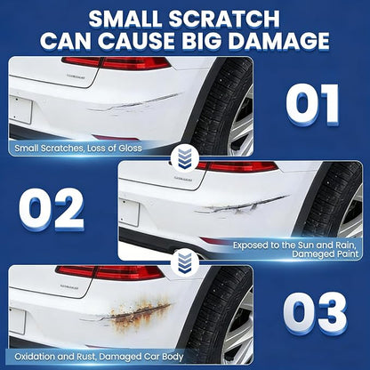 White Car Touch Up Paint Pen 2pcs with Clear Coat Pen, Long-Lasting Waterproof UV-Resistant Auto Scratch Repair Remover, Quick & Easy Fix for Car SUV Truck Motorcycle, Repair Chip Rim Scuff
