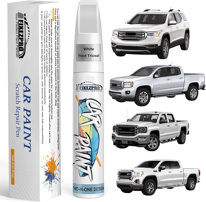 White Frost Tricoat(G1W/WA140X) Touch Up Paint for GMC, Exact Color Match Car Paint Scratch Repair Remover Pen Kit Fix Vehicle Chips and Automotive Nicks Scuff