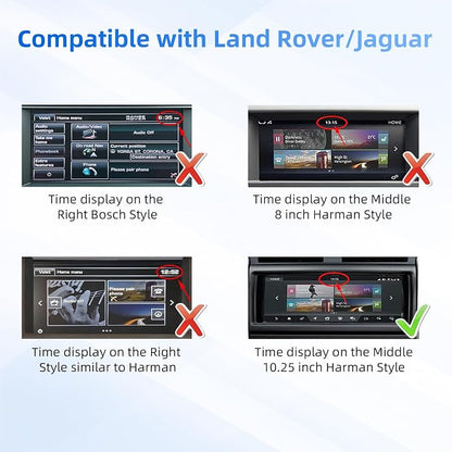Wireless CarPlay Android Auto Adapter Decoder Retrofit Kit Fits Land Rover & Jaguar 2016-2019 with Harman Headunit 10.25" Screen, Supports Airplay/Mirror Link/Backup Camera/USB Drive/Navi