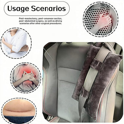 KANICER Post Heart Surgery Seatbelt Pillow, Mastectomy Pillows, Port Pillows for Chemo Patients Seatbelt, Seat Belt Cushion Post Surgery Breast Cancer Recovery Gifts