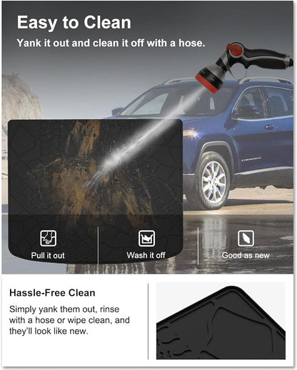KIWI MASTER Cargo Mat for 2014-2023 Jeep Cherokee, Custom Fit All Weather Rear Cargo Liner, Heavy Duty TPE Tray Trunk Mat, Black