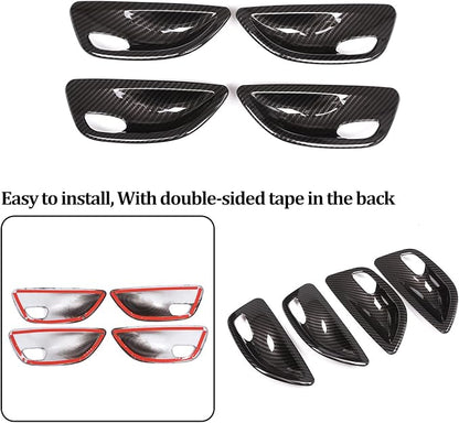 for BMW 5 Series F10 520 528 525 2011-2017 Carbon Fiber Style Car Interior Door Handle Bowl Cover Trim