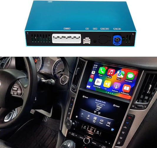 Wireless CarPlay & Android Auto Retrofit for Infiniti Q50 / Q50 Hybrid (2014-2015) – Fits 28330 [Support Mirroring, OEM 360 Camera, DSP Audio, Retains Factory Controls] – Upgrade for Slow Gen 1 System