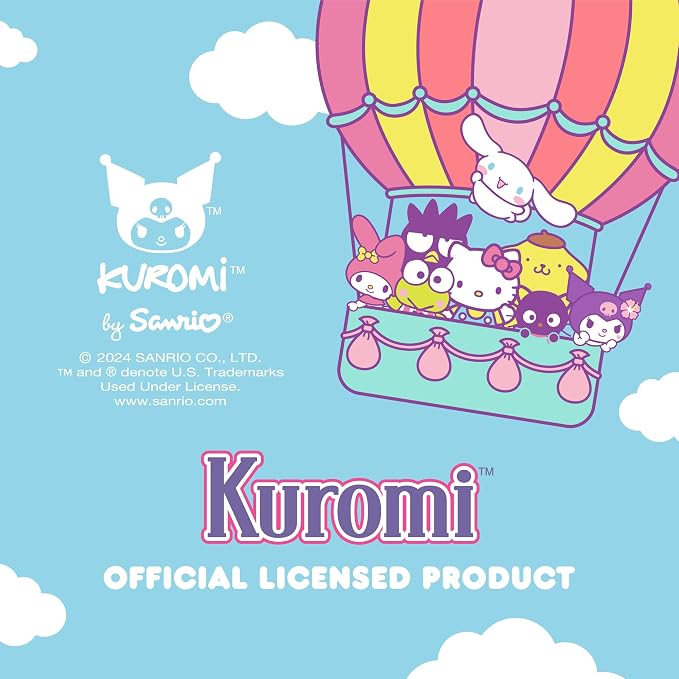Carbella Kuromi Car Windshield Sun Shade, Official Sanrio Accordion Style Sunshade for Car Window, Cute Kawaii Car Sun Shade Windshield, Kuromi Car Accessories for Women (Neon Party)