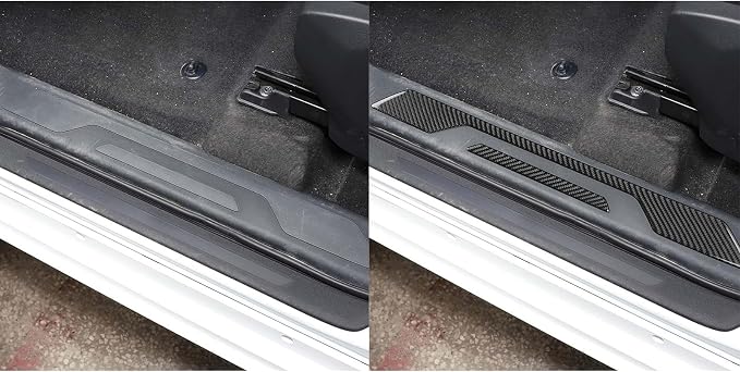 NVCNX Real Premium Carbon Fiber for Toyota Tundra 2022-2026 2023 2024 2025 Door Sill Scuff Plate Door Entry Guard Protector Cover Interior Trim Accessories Overlay Sticker 8PCs not for Extended Cab