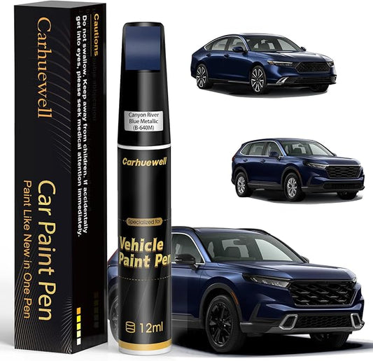 B-640M Canyon River Blue Metallic Touch Up Paint Compatible with Honda, Exact Match Car Paint Pen Automotive Scratch Repair Remover Kit Quick & Easy Solution for Vehicle Chips and Nicks