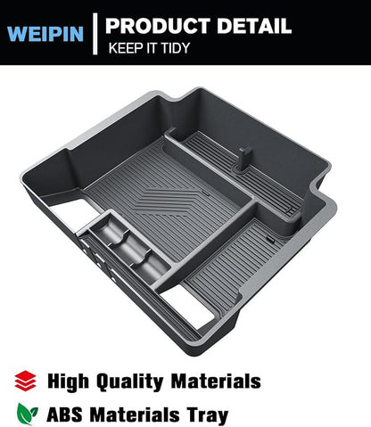 Silverado Sierra Center Console Organizer - Refreshed Models 2022-2026 Chevy Silverado/GMC Sierra 1500-2024-2026 Silverado/Sierra 2500HD 3500HD - (Full Console w/Bucket Seats ONLY) - Black