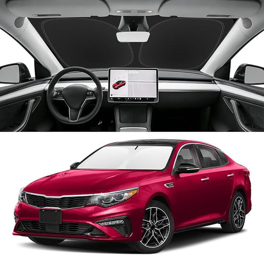 Custom Fit Windshield Sun Shade for Kia Optima 2016-2020, Blocks UV & Heat, Front Window Sunshade Accessories, Easy Fold & Store Keep Your Car Cooler
