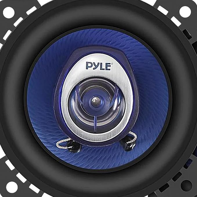 Pyle 4" Car Sound Speaker (Pair) - Upgraded Blue Poly Injection Cone 2-Way 180 Watt Peak w/ Non-fatiguing Butyl Rubber Surround 110 - 20Khz Frequency Response 4 Ohm & 3/4" ASV Voice Coil - PL42BL