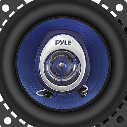 Pyle 4" Car Sound Speaker (Pair) - Upgraded Blue Poly Injection Cone 2-Way 180 Watt Peak w/ Non-fatiguing Butyl Rubber Surround 110 - 20Khz Frequency Response 4 Ohm & 3/4" ASV Voice Coil - PL42BL