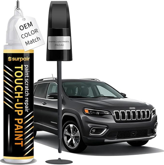 Granite Crystal Metallic PAU/LAU Touch up Paint for JEEP OEM Color Match Car Scratch Repair Kit for Nicks & Chips Scratches Quick & Easy Paint Fix 2-In-1 Car Scratch Remover Pen