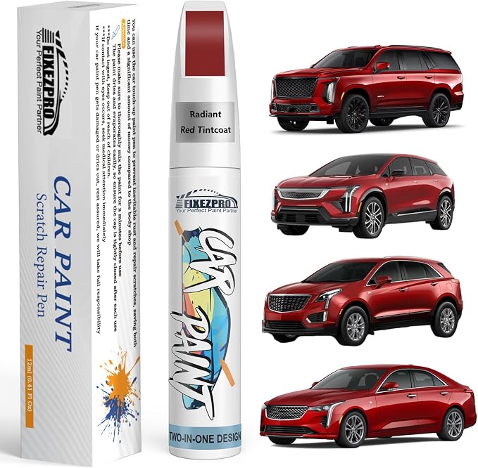 Radiant Red Tintcoat(GNT/WA170H) Touch Up Paint for Cadillac, Exact Color Match Car Paint Scratch Repair Remover Pen Kit Fix Vehicle Chips and Automotive Nicks Scuff