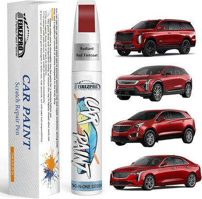 Radiant Red Tintcoat(GNT/WA170H) Touch Up Paint for Cadillac, Exact Color Match Car Paint Scratch Repair Remover Pen Kit Fix Vehicle Chips and Automotive Nicks Scuff