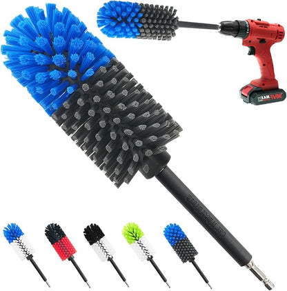 Wheel Brush, Soft Drill Wheel Cleaner Brush, Drill Brush for Car Wheel, No Scratches Highly Dense and Durable Car Wheel Brush Rim Tire Car Cleaning Brush for Wheels, Rims, Engines, Exhaust