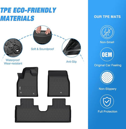 Nilight TPE Floor Mats for Ford Mustang Mach-E 2021 2022 2023 2024,All Weather Custom Fit Heavy Duty Floor Liners