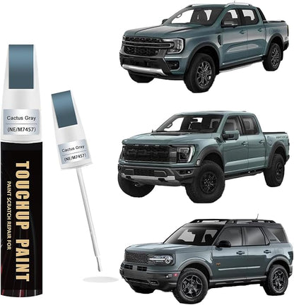 Cactus Gray(NE/M7457) Car Paint Touch Up Pen Compatible with Ford,2-In-1 Color Accurate Touch Up Car Scratch Repair Paint Exact Match Ford Series Automotive Scratch Remover for Nicks&Chips Repair