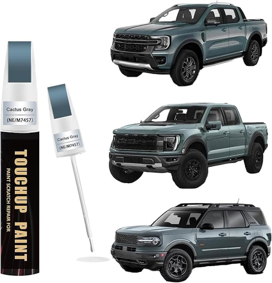 Cactus Gray(NE/M7457) Car Paint Touch Up Pen Compatible with Ford,2-In-1 Color Accurate Touch Up Car Scratch Repair Paint Exact Match Ford Series Automotive Scratch Remover for Nicks&Chips Repair