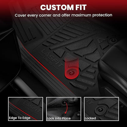 LASFIT Floor Mats for 2024 2025 2026 Dodge Ram ProMaster EV SLT/SLT+/Tradesman Front Mat, All Weather TPE Custom Fit Car Mats Floor Liners 1st Row Only, Black