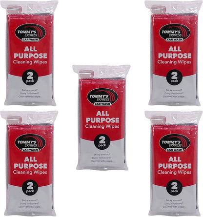 Tommy's Express Interior Cleaning Detail Kit 5 Pack | Microfiber Cloth, 2x Shop Towels, 2x All-Purpose Wipes, 2x Glass Streak-Free Wipes