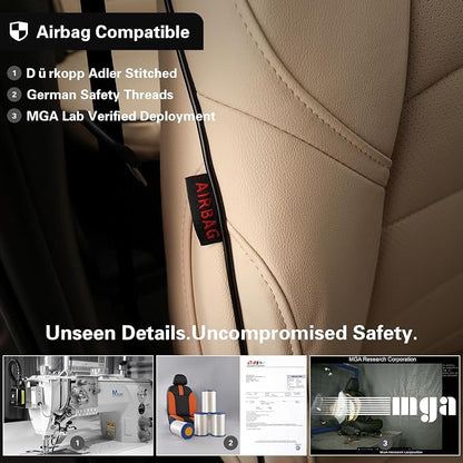 EKR Rav4 Seat Covers Custom Fit for Toyota Rav4 (Hybrid) Woodland/Limited 2026, Leather Car Seat Cover Full Set for SUV,Faux Leather(Beige)