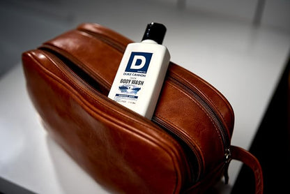 Duke Cannon Supply Co. THICK High Viscosity Travel Size Body Wash for Men - 3 fl oz - Midnight Swim - Sandalwood + Lavender Scent - Mineral-Enriched, Cleansing Shower Gel
