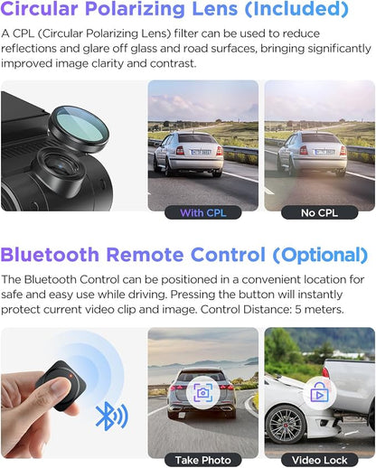 VIOFO A229 Pro 4K HDR Dash Cam, Dual STARVIS 2 IMX678 IMX675, 4K+2K Front and Rear Car Camera, 2 Channel with HDR, Voice Control, 5GHz WiFi GPS, Night Vision 2.0, 24H Parking Mode