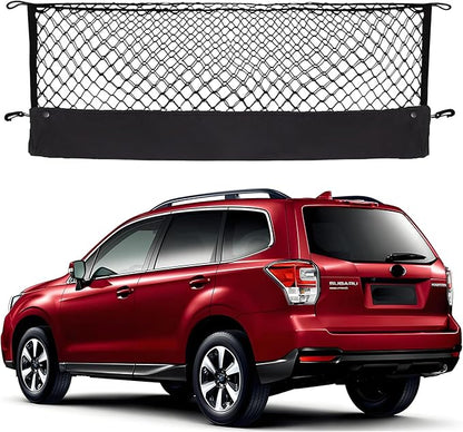 Envelope Style Cargo Net Compatible with Subaru Forester SK 2026 2025 2024 2023 2022 2021 2020 2019 2018 2017 2016 2015 2014 2013 2012 2011 2010 2009 2008-1998 Trunk Car Rear Tailgate Touring Netting