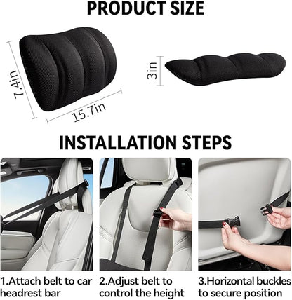 Lumbar Support Pillow for Car,Back Support for Car Seat Cushion,Adjustable Straps Securely Fixed Car Lumbar Support Pillow for Office Chair (Beige)