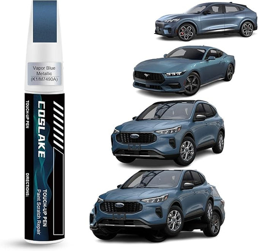 Car Touch Up Paint(Vapor Blue Metallic(K1/M7490A)) for Ford, Car Paint Scratch Repair Kit, Quick & Easy Solution to Repair, 2 in 1 Scratch Remover Pen with 2PCS Disposable Micro Applicators