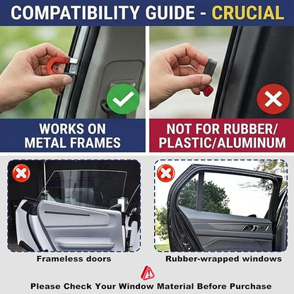 XCBYT Magnetic Car Window Shades for Rear Side Windows, 2 Pack Blackout Car Window Covers for Back Seat Comfort, Reduce Glare & Heat, Car Window Covers for Road Trips & Daily Driving