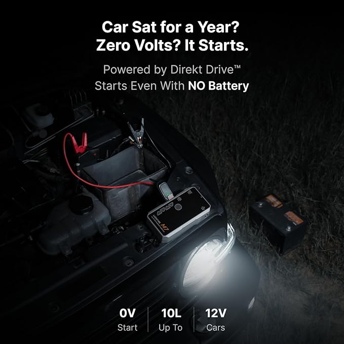 M7 SmartIgnition Jump Starter with Air Compressor, TÜV Certified 12V Car Battery Booster Pack, Portable Tire Inflator, Jump Box, 60Wh Power Bank, for 10L Gas and 8.5L Diesel