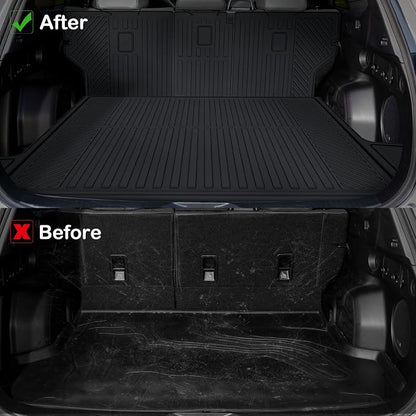 Floor Mats for Toyota 4Runner 2013-2024 (Only for 5 Seats) Upgrade Trunk Mat with Backrest Mat All Weather TPE Floor Liners Fit for Toyota 5th Gen 4 Runner Anti-Slip Full Set Car Accessories