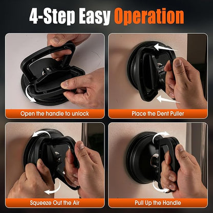 3 Pack Suction Cup Dent Puller,Car Dent Removal,Dent Repair Kit | Paintless Car Dent Puller,With Strong Pulling Power for Car Body & Hail Damage, Object Moving and Glass Lifting(Black+Orange)