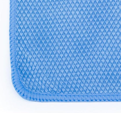 The Rag Company - Diamond Weave Glass & Window - Detailing Towels to Polish Mirrors & Chrome, Snakeskin Like Texture, Lint-Free, Streak-Free, 280gsm, 16in. x 16in, Blue (6-Pack)