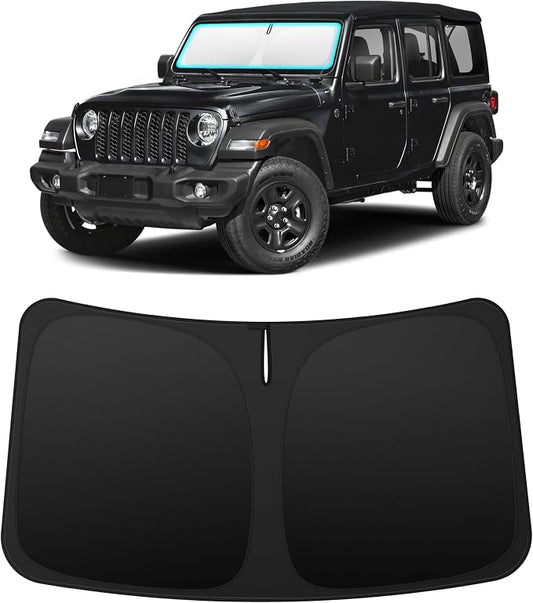 INSAUTO Custom Fit Windshield Sun Shade Accessories for Jeep Wrangler JL 2018-2026, Foldable Front Window Sunshade, UV & Heat Reflector, Keeps Interior Cool, Includes Storage Bag