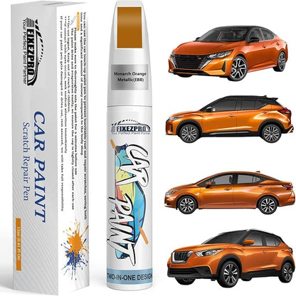 EBB Monarch Orange Metallic Touch Up Paint for Nissan, Exact Color Match Car Paint Scratch Repair Remover Pen Kit Quick & Easy Fix Vehicle Chips and Automotive Nicks Scuff