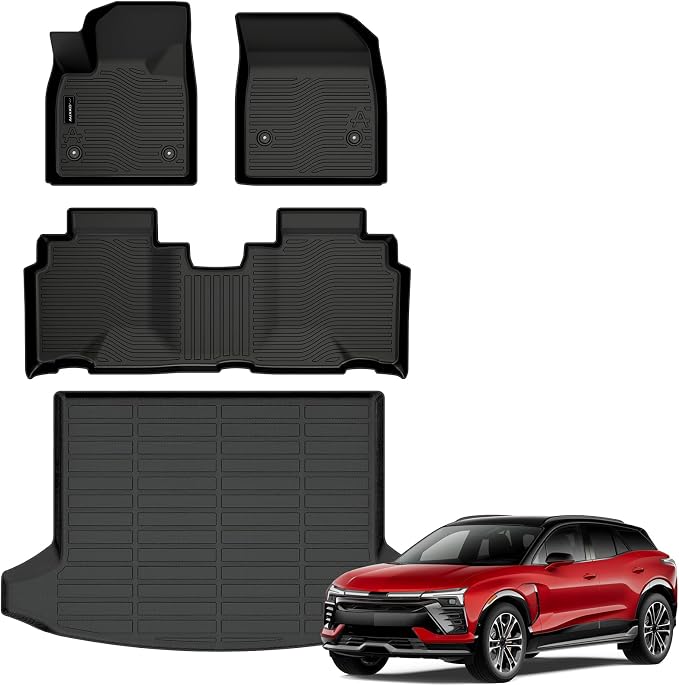 Auxko All Weather Floor Mats Cargo Mat Fit for 2024 2025 2026 Chevrolet Blazer EV & Honda Prologue TPE Liners Accessories All Season Guard Odorless Anti-Slip Black