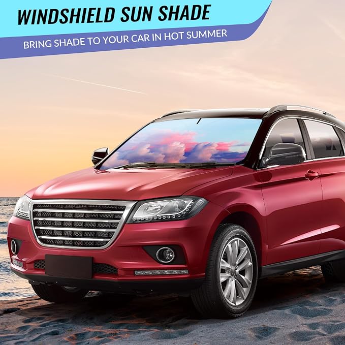 Car Windshield Sun Shade, Folding Car Shades for Front Windows UV Rays Sun Cover Shade, Keeps Your Vehicle Cool