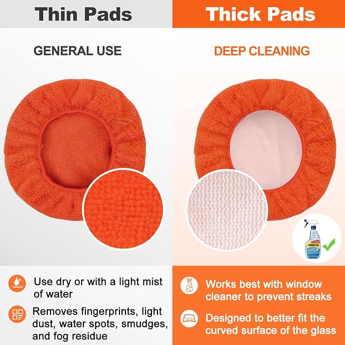 XINDELL 5 Pack Windshield Cleaner Microfiber Pads – Replacement Heads Cover for Xindell Tools. Washable & Reusable 5.7" W Triangle Pads (Red). Fits Window Reach Tool - Handle Not Included