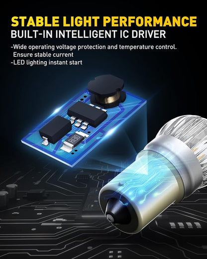 AUXITO Upgraded 1156 LED Bulbs Amber Yellow Turn Signal Light, 400% Brighter BA15S 7506 1141 P21W Lights for Blinker Turn Signal Lights, Brake Tail Lights, Side Marker Light, Parking Light, Pack of 2