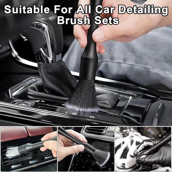8PCS Car Detailing Brush Set, Car Detailing Brush, Soft Car Cleaning Brush, Suitable for Cleaning Car Interiors, Including Air Vents, Center Console, Seat Gaps, and More