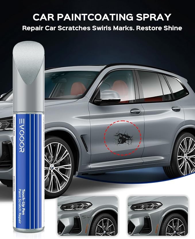 Touch Up Paint For BMW, Automotive Black Car Paint Pen Scratch Repair (Brooklyn Gray Metallic(C4P))