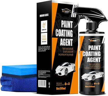 Car Coating Spray,Ceramic Coating for Cars,500ML Quick Effect Coating Agent,Car Scratch Wax Polish Spray Extreme Hydrophobic Water Beading,Deep Gloss Shine for Long-Lasting Polish Spray Wax