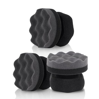 3PCS Tire Shine Applicator Pads, High-Density Wave-Grip Pad for Leather & Tire Care, Auto Detailing Tool, Durable and Reusae Applicator Pad for Auto Polishing, Cleaning, and Waxing