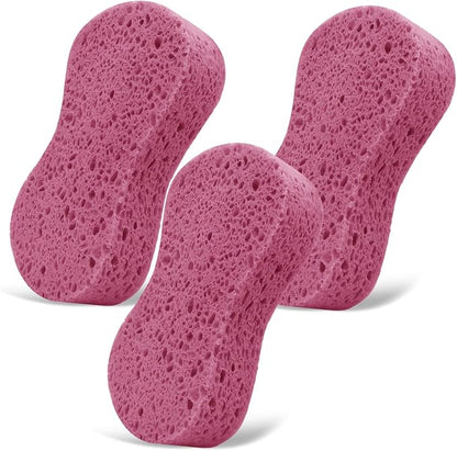 3PCS Car Wash Sponge, Heavy Duty Car Sponges for Washing, Car Accessories Large Sponges for Cleaning, Automotive Cleaning Supplies, Eco Friendly Sponge (7.68 x 3.74 x 1.38 Inch), Pink