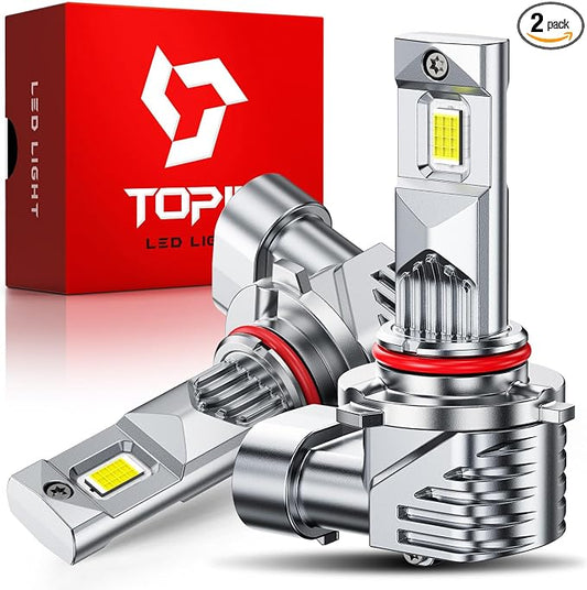 TOPIK 9006 HB4 Light Bulbs, 42000LM 900% Ultra-Bright 6500K Cool White, HB4 9006 Halogen Replacement Fog Light Bulbs or Off-Road Bulbs, Plug-N-Play, 2PCS