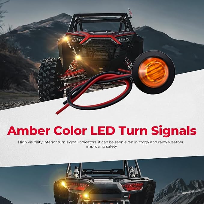 UTV ATV SXS Street Legal Kit with RockerTurn Light Horn Hazard Switch Flasher RelayFuse Line LED Lights Horn & Reverse Switch for Atv Utv Red Wire Harness Instruction Manual Light