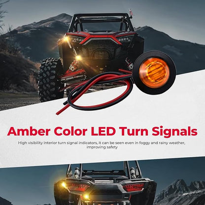 UTV ATV SXS Street Legal Kit with RockerTurn Light Horn Hazard Switch Flasher RelayFuse Line LED Lights Horn & Reverse Switch for Atv Utv Red Wire Harness Instruction Manual Light