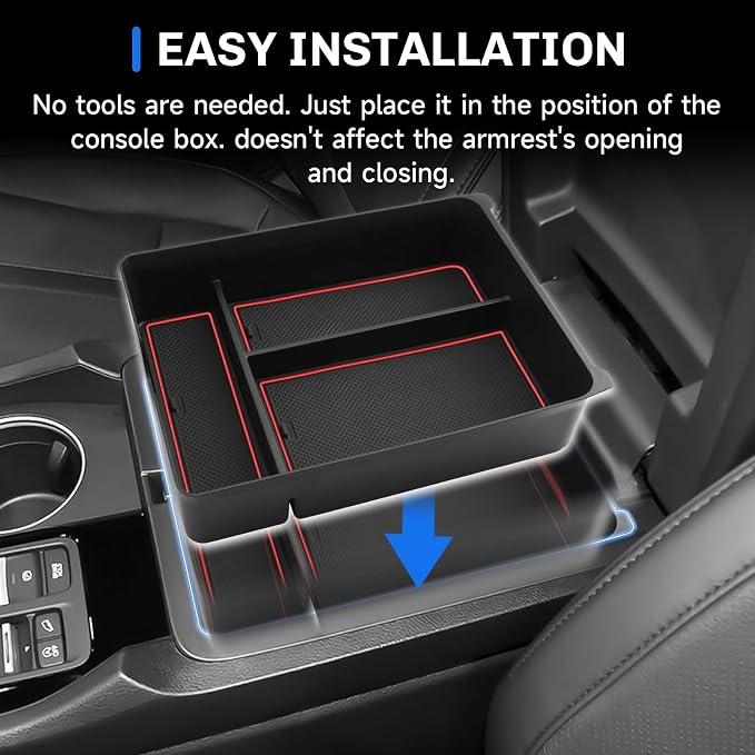 SXCY for 2026 Honda Pilot Center Console Organizer for 2026 Honda Pilot Accessories Console Tray for 2024 2025 2026 Pilot 2024 2025 2026 Passport Console Organizer (Type B Red)