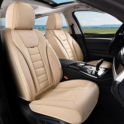 Coverado Car Seat Covers, Front Covers for Cars, Car Seat Cover Front Seats, Automotive Seat Cover, Waterproof, Leather Car Seat Cushion, Universal Interior Covers Seat Protectors for Most Cars